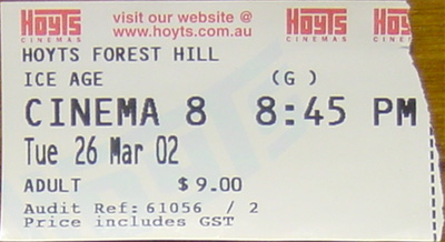Movies Tickets on Movie Ticket Stubs
